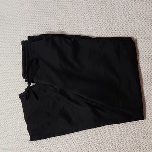 Women's liz claiborne lizsport black pants front pockets tie waistband sz 10